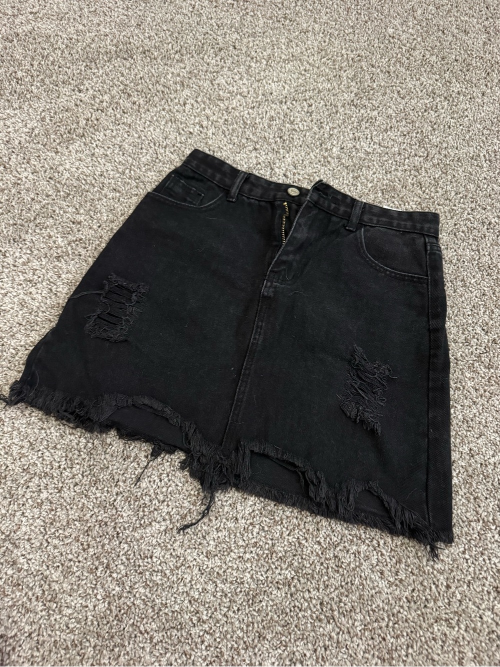 SHEIN Black Denim Mini Skirt